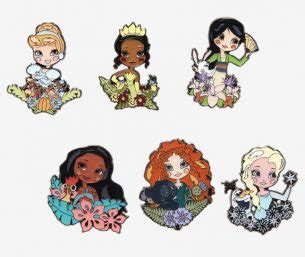Disney Princess Chibi Floral Blind Box Pin Set At Hot Topic Disney Pins Blog