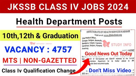 Jkssb Health Department Jobs 2024 Jkssb Class Iv Health Department