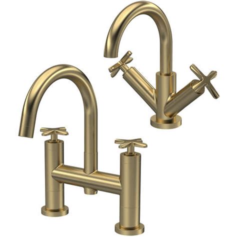 Basin Bath Filler Tap Pack Brushed Brass Nuie Aztec U AZTEC AABR