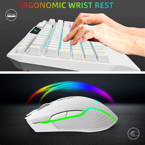 Wireless Keyboard and Mouse Combo - RGB Backlit Rechargeable Wireless ...