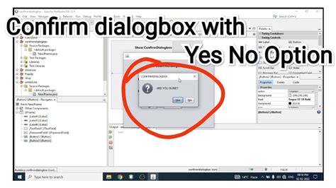 JOptionPane Confirm Dialog Box In Netbeans Java YouTube