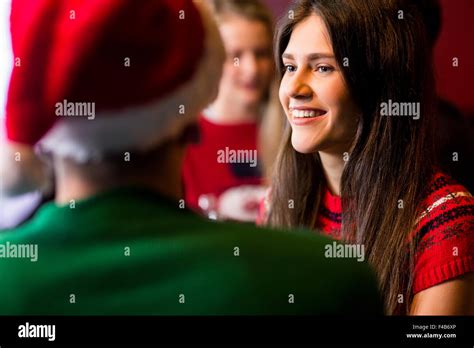 Friends Celebrating Christmas Together Hi Res Stock Photography And