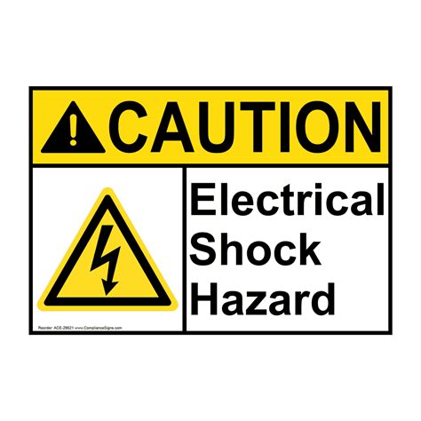 Ansi Electrical Shock Hazard Sign With Symbol Ace