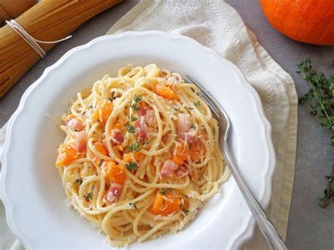 Spaghetti alla carbonara z dynią i boczkiem La grande piccola cuoca