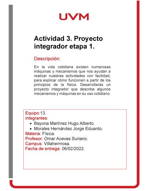 Actividad 3 Proyecto Integrador Etapa 1 Actividad 3 Proyecto