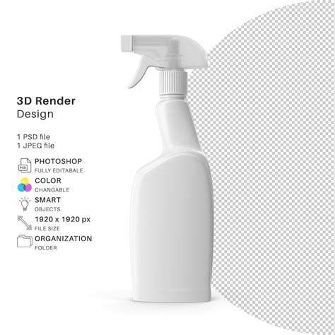 Premium Psd Spray Bottle D Modeling Psd File Realistic Spray Bottle