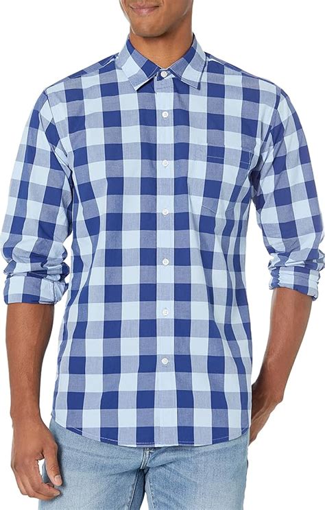 Amazon Essentials Mens Regular Fit Long Sleeve Casual Poplin Shirt