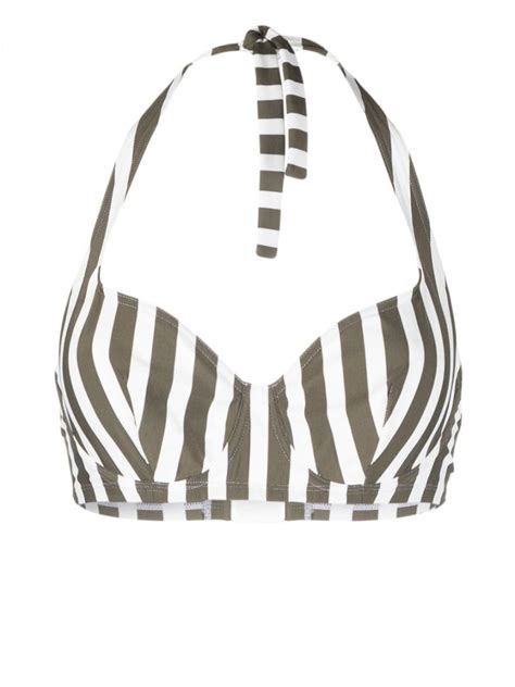 Eres Corazon Striped Halterneck Bikini Top Farfetch