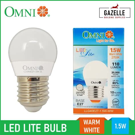 Omni LED Lite Bulb Warm White 1 5W 1 5 Watts E27 Light Bulb Lazada PH