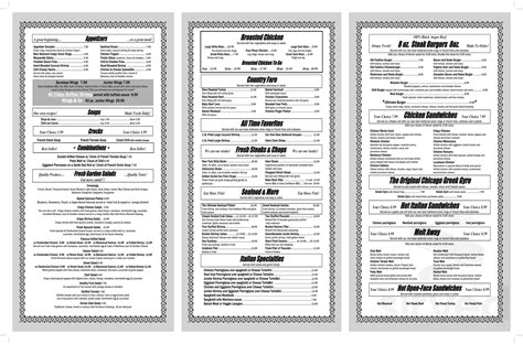 Park City Diner menu in Lancaster, Pennsylvania, USA