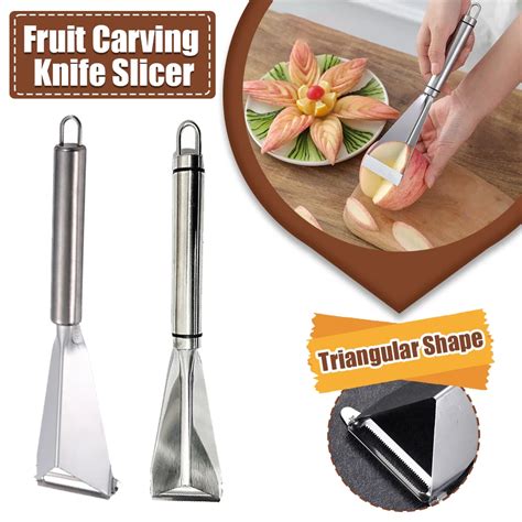 Stainless Steel Fruit Push Knife Triangular Peeler Vegetable Slicer