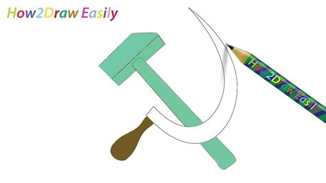 How To Draw A Sickle And Hammer Easy Drawing And Coloring Youtube