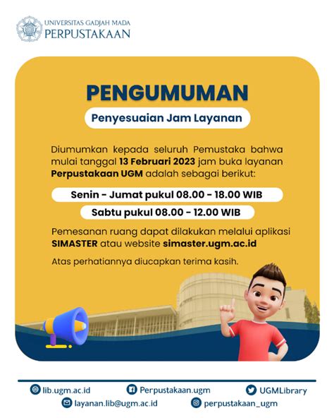 Pengumuman Penyesuaian Jam Layanan Perpustakaan Dan Arsip Universitas