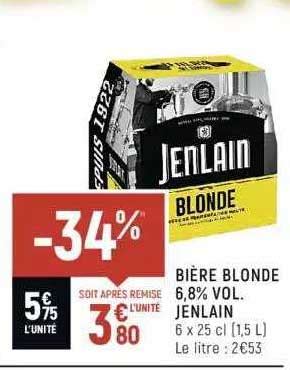 Promo Bière Blonde Jenlain chez Spar iCatalogue fr