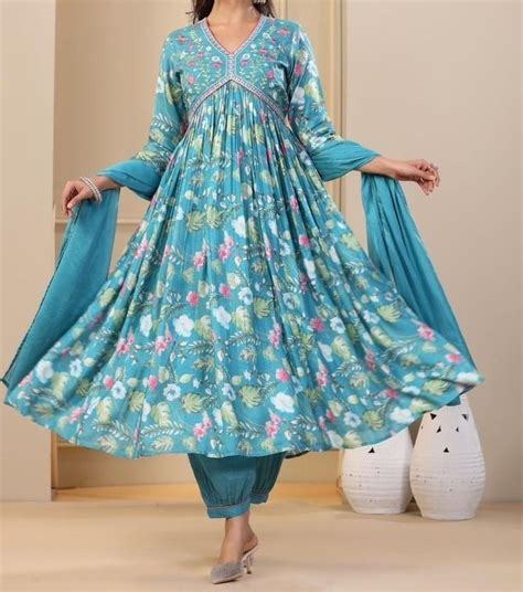 Winter Stylish And Casual Long Frocks Printed Frock Design Simple Long