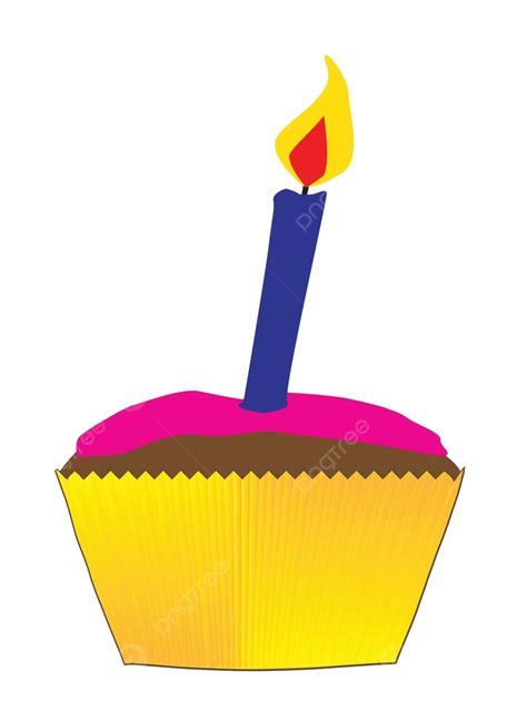 Cupcake With Candle Candle Illustration Art Vector, Candle ...