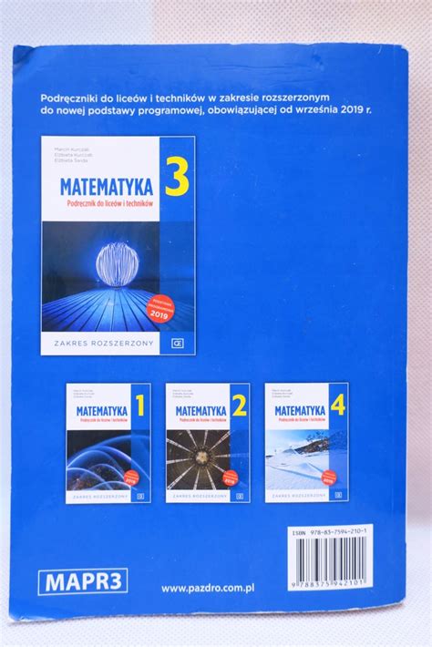 MATEMATYKA 3 ROZSZERZONY KURCZAB PAZDRO 12459079158 Oficjalne