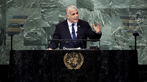 Conflit Isra Lo Palestinien Ya R Lapid Voque La Solution Deux Tats