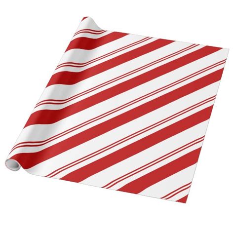 Peppermint Stripes Wrapping Paper Zazzle