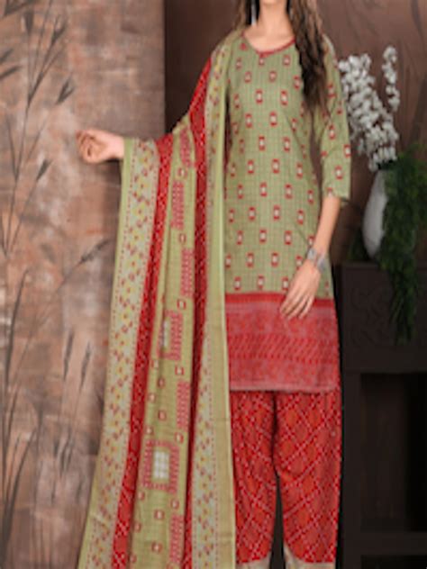 Buy KALINI Round Neck Ethnic Printed Regular Cotton Kurta Patiala