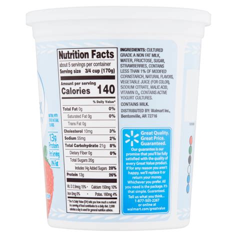 Great Value Greek Nonfat Yogurt Nutrition Facts Blog Dandk