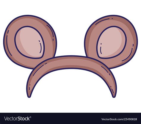 Bear ears headband cartoon Royalty Free Vector Image