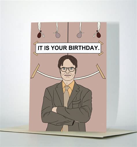 The Office Dwight Birthday Card Etsy