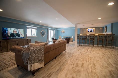 South Lyon Mi Walkout Basement With Beach Style Design Finished Basements Plus