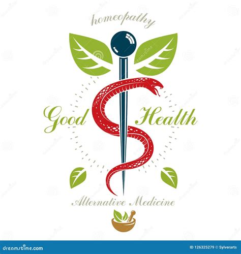 Aesculapius Vector Abstract Logo, Caduceus Symbol Composed with Stock ...