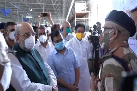 Delhi Amit Shah Arvind Kejriwal Visit Biggest Covid Care Center With