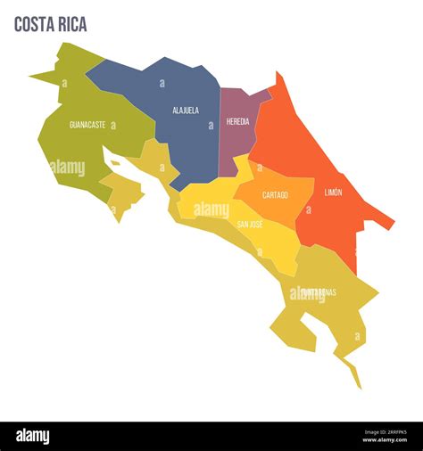 Mapa De Las Provincias De Costa Rica Fotos Und Bildmaterial In Hoher