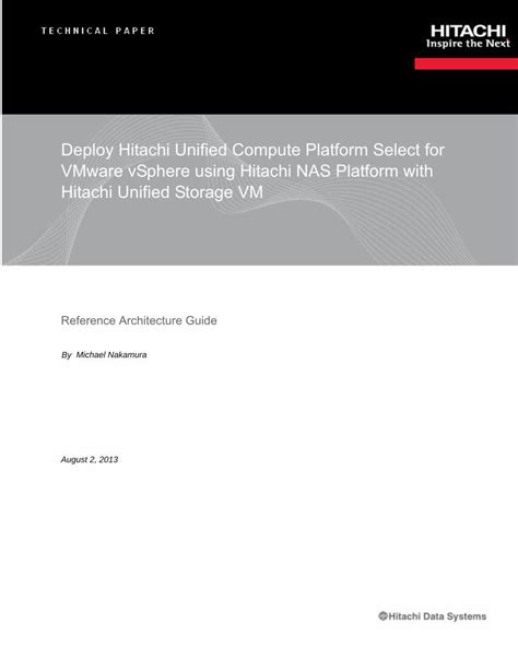 PDF Deploy Hitachi Unified Compute Platform Select For VMware