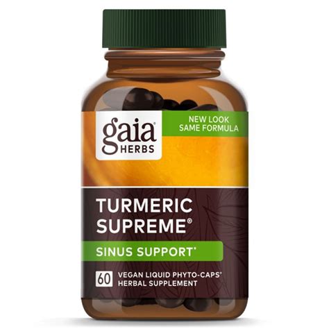 Gaia Herbs Turmeric Supreme Sinus Support 60 Vegan Capsules Vitacost