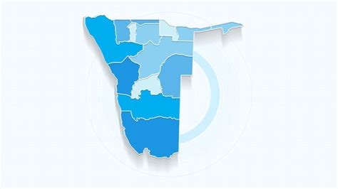 Mapa Azul De Namibia Mapa De Namibia Con Las Fronteras De Los Estados