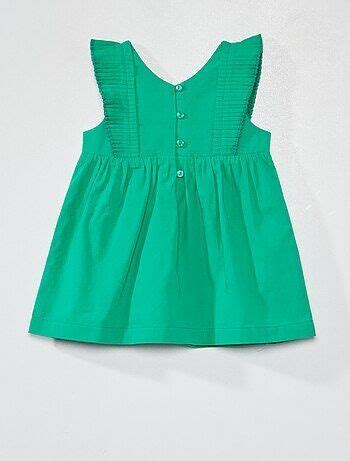 Vestido De Popelina Verde Baby Talla Mes Algod Verano