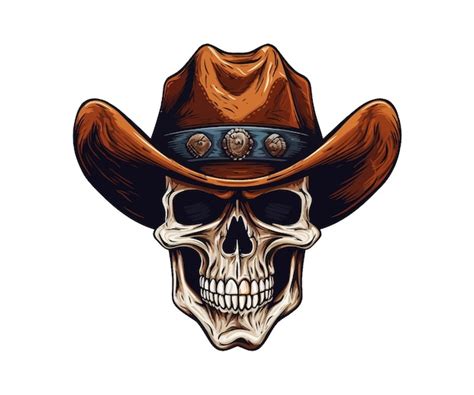 Skull in a cowboy hat Vector illustration design | Premium AI-generated ...