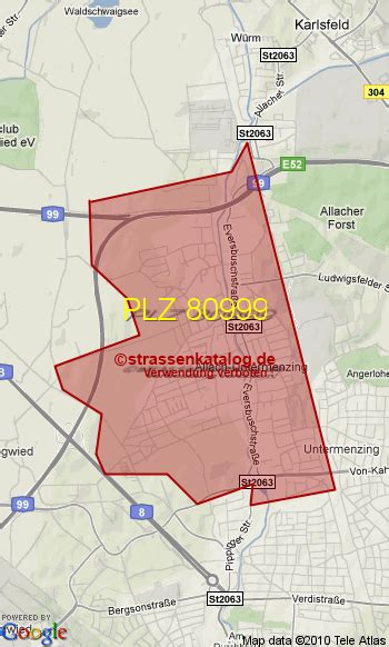 Postleitzahlgebiet 80999 - PLZ