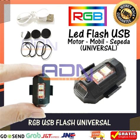 Jual Lampu LED Kedip PESAWAT RGB Kedip 7 Warna USB Mobil Sepeda Motor