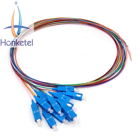 FTTH 12 Colors Bundle Fiber Optic Pigtails With Sc LC FC Connectors For