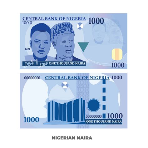 Vector Illustration Of 1000 Nigerian Naira Note Scalable And Editable