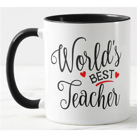 Teacher Coffee Mug Worlds Best Teacher Script Mugs Best Teacher