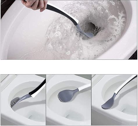 Silicon Toilet Brush With Slim Holder Flex Toilet Brush Anti Drip Set