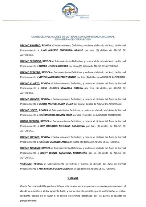 Revocan Sobreseimiento Definitivo Y Dictan Auto De Formal Procesamiento