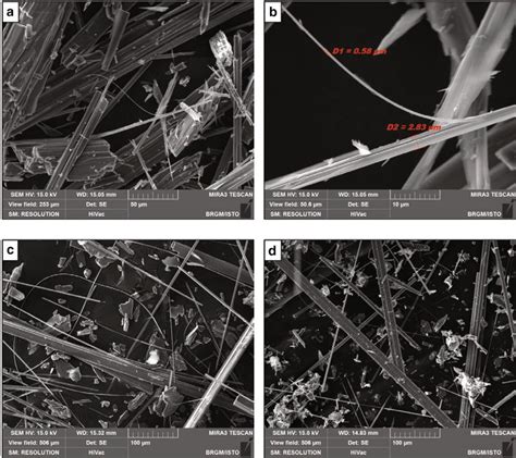 Fesem Micrographs Of Fibrous Tremolite Occurrences Within Almg