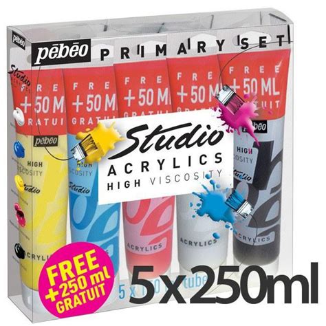 Pack 5 Tubes Studio Acrylique 150ML PÉBÉO Acrylic Paint LPMarocaine