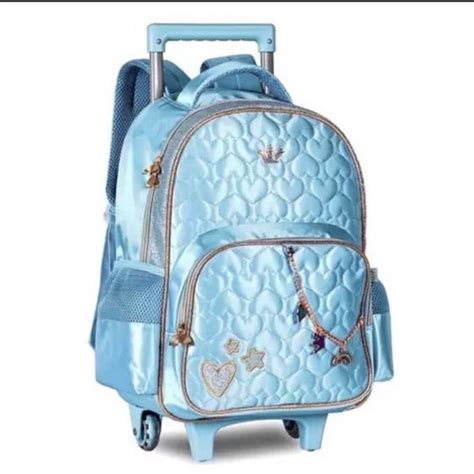 Mochila Infantil Juvenil De Rodinha Sweet Queen Azul Menina Clio