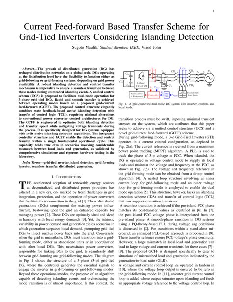 PDF Current Feed Forward Based Transfer Scheme For Grid Tied