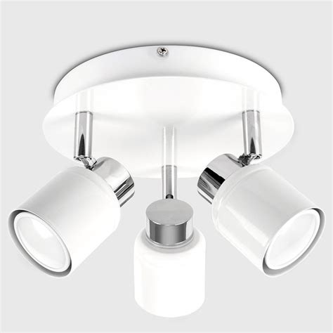 Benton Ip44 3 Way Ceiling Spotlight In White Ceiling Spotlights