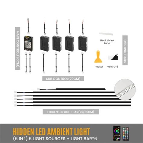 Cardi K3 Active Ultra Ambient RGB LED Interior Lights 6 Pieces