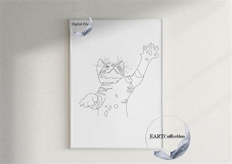 Minimalist Cat Drawing, Cat Drawing, Abstract Cat Drawing, Line Cat ...